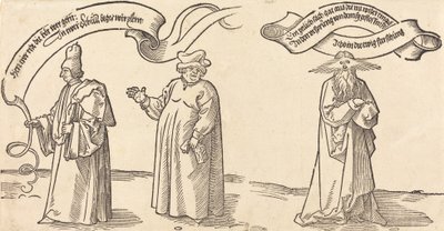El maestro, el clérigo y la providencia, probablemente 1526 de Albrecht Dürer