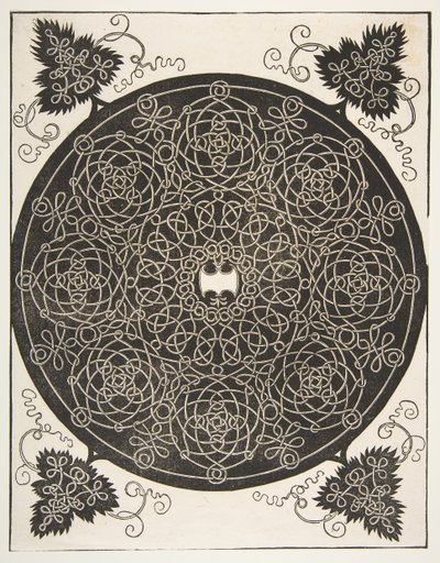 El Tercer Nudo. Rondel Entrelazado con Ocho Guirnaldas y un Escudo Festoneado, antes de 1521 de Albrecht Dürer