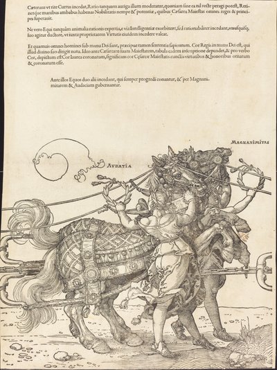 El carro triunfal de Maximiliano I (El gran carro triunfal) [placa 7 de 8] de Albrecht Dürer