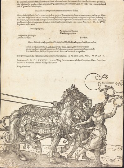 El carro triunfal de Maximiliano I (El gran carro triunfal) [placa 8 de 8] de Albrecht Dürer