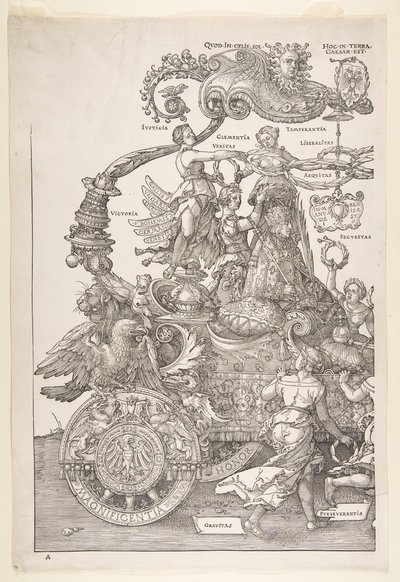 El carro triunfal de Maximiliano I El Grande Tri..., probablemente terminado ca. 1518, publicado 1522 de Albrecht Dürer