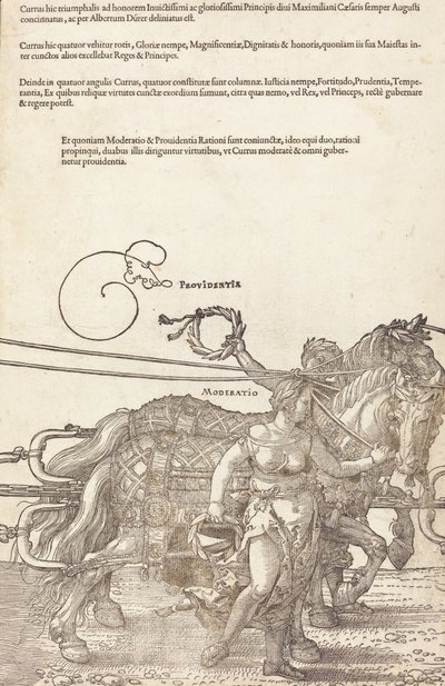 El Carro Triunfal de Maximiliano I El Gran Carro Triunfal [placa 3 de 8], 1523 ed. latina de Albrecht Dürer