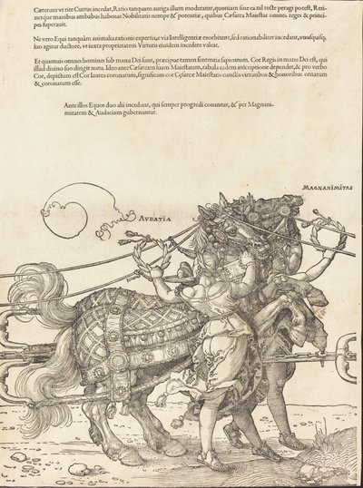 El Carro Triunfal de Maximiliano I El Gran Carro Triunfal [lámina 7 de 8], 1523 edición en latín de Albrecht Dürer