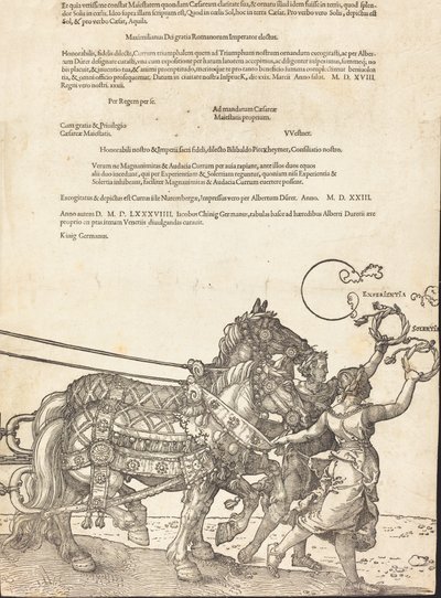 El carro triunfal de Maximiliano I El gran carro triunfal [lámina 8 de 8], edición en latín de 1523 de Albrecht Dürer