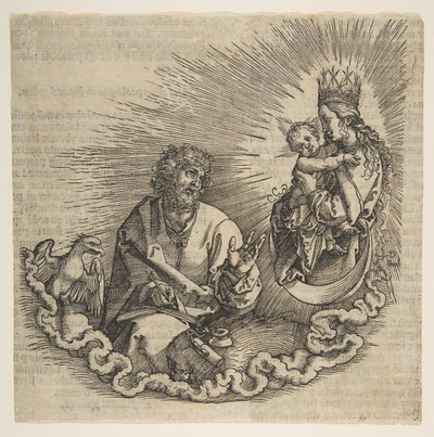 La Virgen Apareciendo a San Juan, Frontispicio del Apocalipsis, 1511 de Albrecht Dürer
