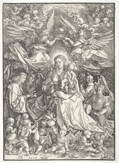 La Virgen rodeada de muchos ángeles de Albrecht Dürer