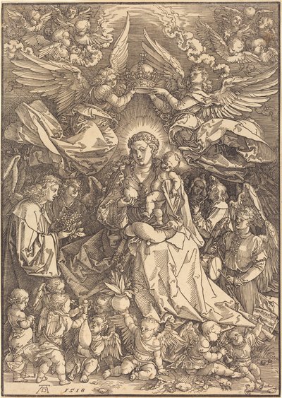 La Virgen rodeada de muchos ángeles de Albrecht Dürer