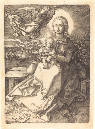 La Virgen y el Niño coronados por un ángel de Albrecht Dürer