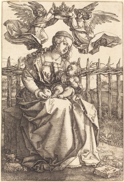 La Virgen y el Niño Coronados por Dos Ángeles de Albrecht Dürer