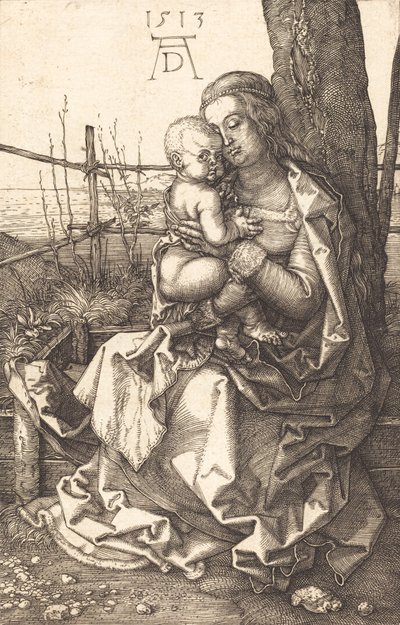 La Virgen y el Niño sentados junto a un árbol, 1513 de Albrecht Dürer
