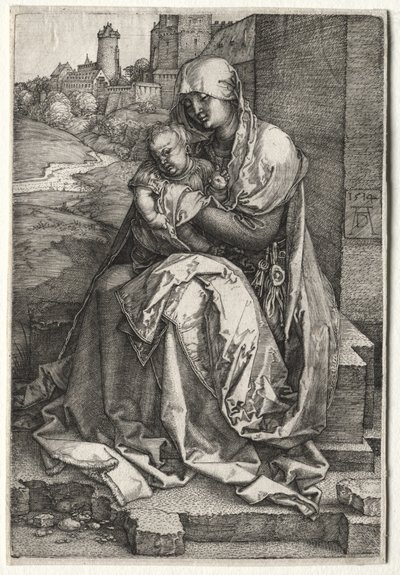 The Virgin and Child Seated by the Wall de Albrecht Dürer