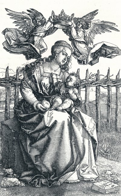 La Virgen y el Niño coronados por dos Ángeles, 1518, 1906 de Albrecht Dürer