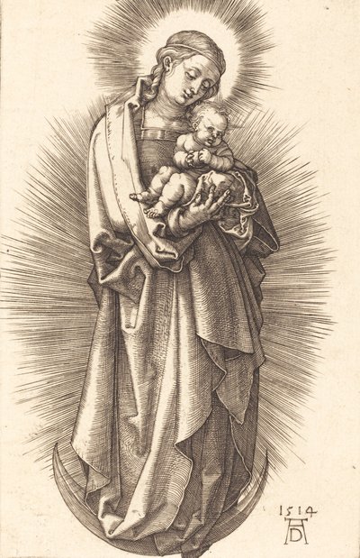 La Virgen y el Niño en una Media Luna con un Diadema, 1514 de Albrecht Dürer