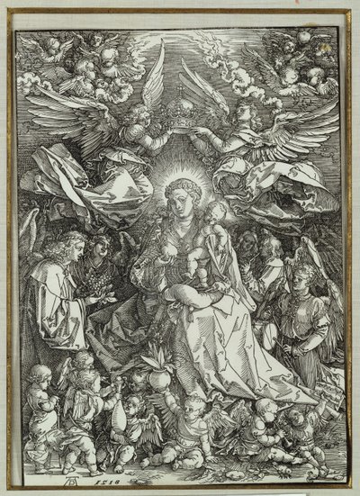 La Virgen y el Niño rodeados de ángeles, 1518 de Albrecht Dürer