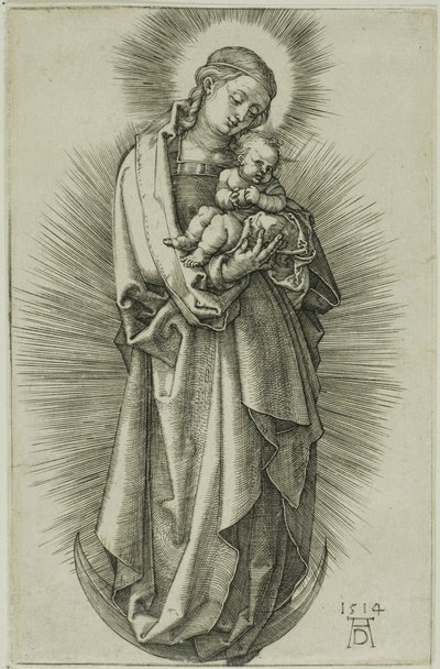 La Virgen en el Creciente con un Diadema de Albrecht Dürer