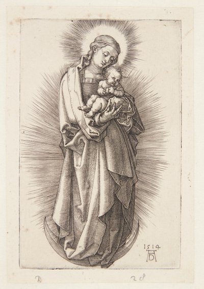 La Virgen en la media luna con un diadema de Albrecht Dürer