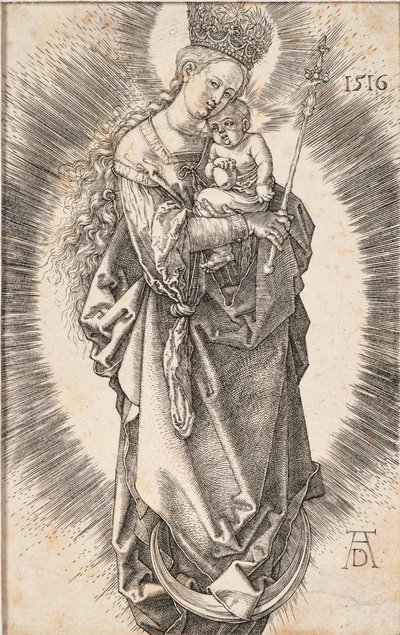 La Virgen con una corona de estrellas y un cetro, 1516 de Albrecht Dürer