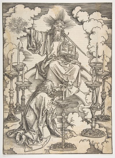 La Visión de los Siete Candelabros, de El Apocalipsis, Edición Alemana 1498, ca. 1498 de Albrecht Dürer