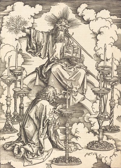 La visión de los siete candelabros, probablemente c. 1496-1498 de Albrecht Dürer
