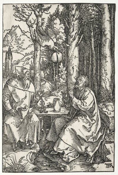 La visita de San Antonio a San Pablo el Ermitaño de Albrecht Dürer