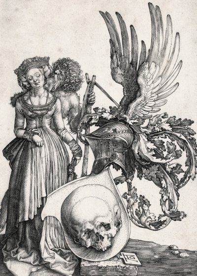 El escudo de armas con la calavera, 1503 de Albrecht Dürer