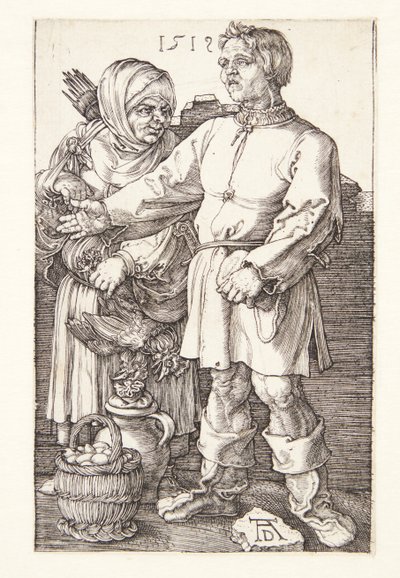 El campesino y su esposa en el mercado de Albrecht Dürer