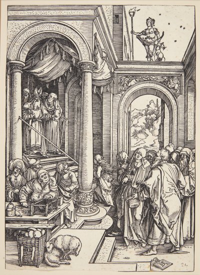 La presentación de la Virgen en el templo de Albrecht Dürer