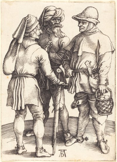 Tres campesinos en conversación de Albrecht Dürer