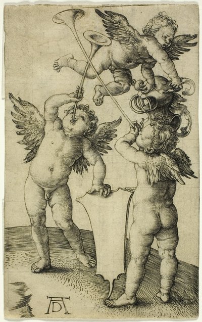 Tres Putti con Escudo y Casco de Albrecht Dürer