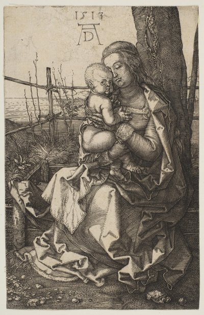 Virgen y Niño Sentados junto a un Árbol de Albrecht Dürer