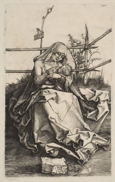 Virgen y niño en un banco de hierba, 1503 de Albrecht Dürer