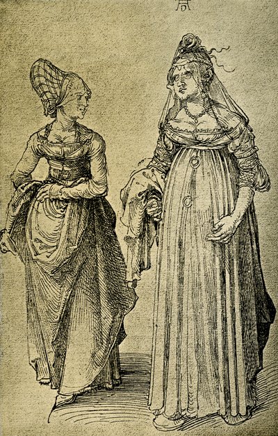 Mujer de Núremberg y veneciana de Albrecht Dürer