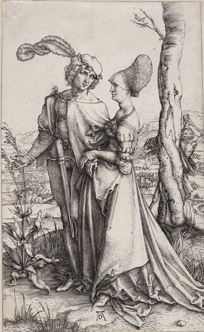 Joven pareja amenazada por la muerte El paseo de Albrecht Dürer