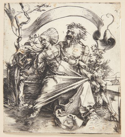Joven mujer atacada por la muerte de Albrecht Dürer