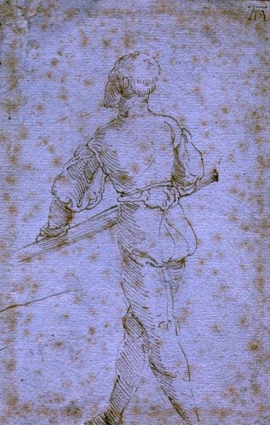 Un hombre con un remo, c.1520-21 de Albrecht Dürer