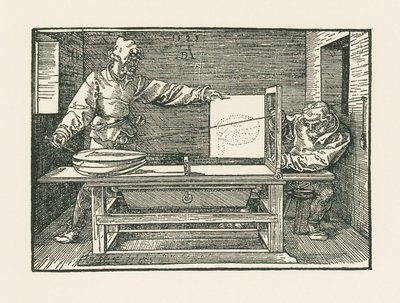 Un hombre dibujando un laúd de Albrecht Dürer or Duerer