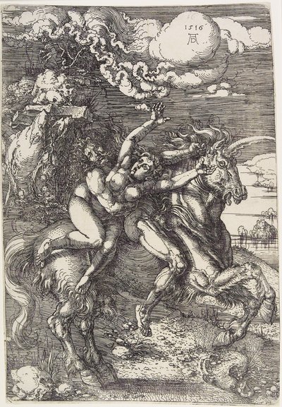 Rapto en un Unicornio de Albrecht Dürer