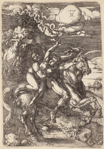 Rapto en un unicornio de Albrecht Dürer