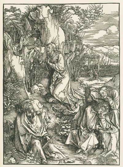 Agonía en el Huerto - Cristo en el Monte de los Olivos, c.1496-97 (xilografía) de Albrecht Dürer or Duerer