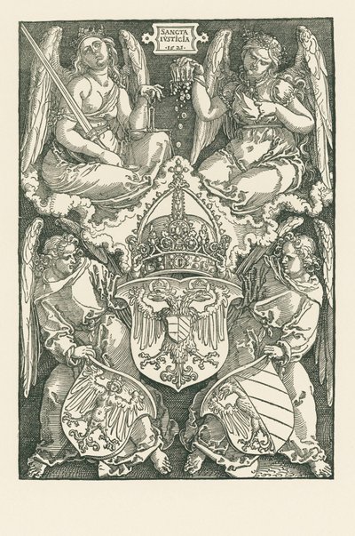 Alegoría con el escudo del Imperio y de la ciudad de Núremberg de Albrecht Dürer or Duerer