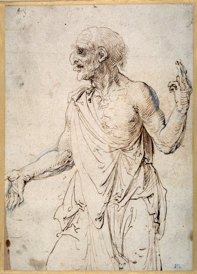 Un anciano gesticulando de Albrecht Dürer