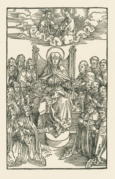 Birgitta rodeada de monjas y monjes de Albrecht Dürer or Duerer