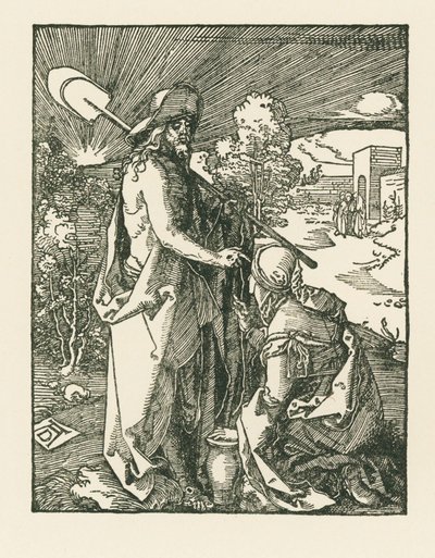 Aparición de Cristo a María Magdalena - Noli Me Tangere, c.1510 (xilografía) de Albrecht Dürer or Duerer