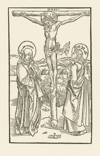 Cristo en la Cruz con María Virgen y San Juan de Albrecht Dürer or Duerer