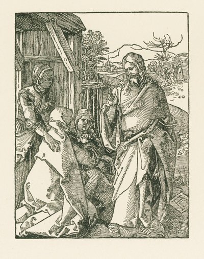 Cristo despidiéndose de su Madre, c.1508-09 (xilografía) de Albrecht Dürer or Duerer