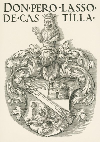 Escudo de Don Pedro Lasso de Castilla, c.1530 (xilografía) de Albrecht Dürer or Duerer