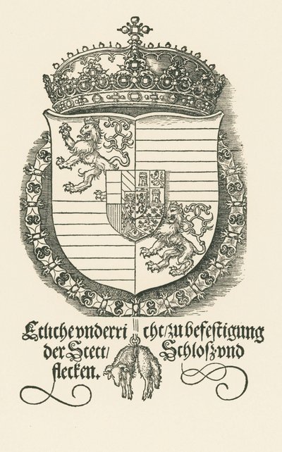 Escudo de Fernando I, rey de Bohemia y Hungría de Albrecht Dürer or Duerer