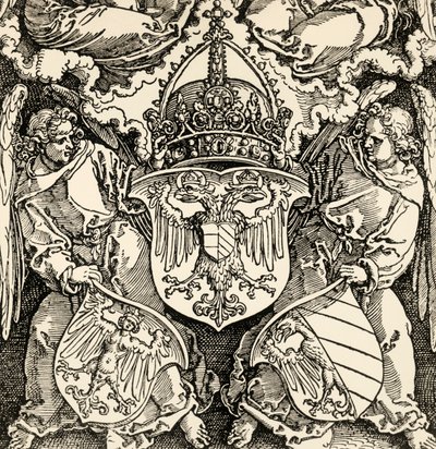 Escudo de armas del imperio germánico, por Albrecht Durer, grabado, Alemania de Albrecht Dürer