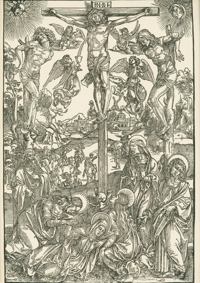 Crucifixión (El Gran Calvario), c.1496-00 (xilografía) de Albrecht Dürer or Duerer