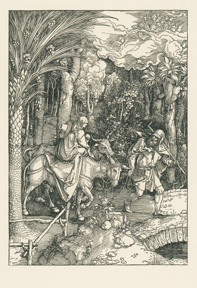 Huida a Egipto, c.1504 (xilografía) de Albrecht Dürer or Duerer